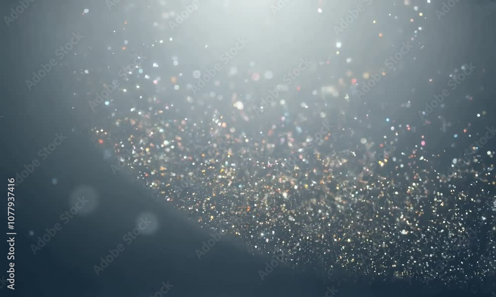 Poster gold glowing lights against a dark background. sparkling particles and bokeh lights create a magical