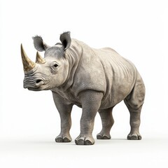 Fototapeta premium Realistic Rhino Illustration on White Background