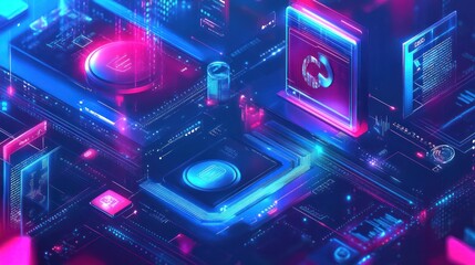 Obraz premium Digital Network Abstract