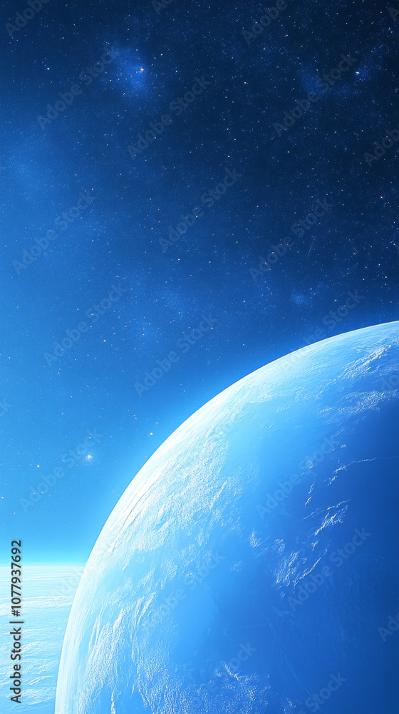 Canvas Prints 3d planet earth in space universe with shiny star dark blue technology science background with copy 