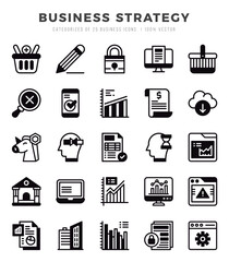 Simple Set of Business Strategy Related Vector Lineal Filled Icons.