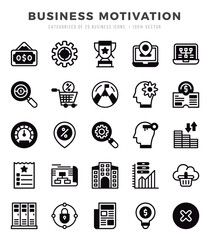 Vector Business Motivation types icon set in Lineal Filled style. vector illustration.