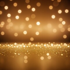 Golden bokeh blur abstract background with soft shimmering lights, perfect for festive designs, elegant visual effects, and luxurious event backdrops.