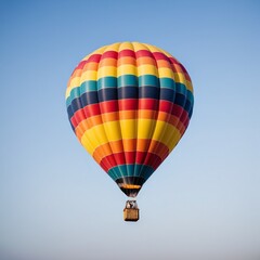 Naklejka premium Vibrant hot-air balloon isolated
