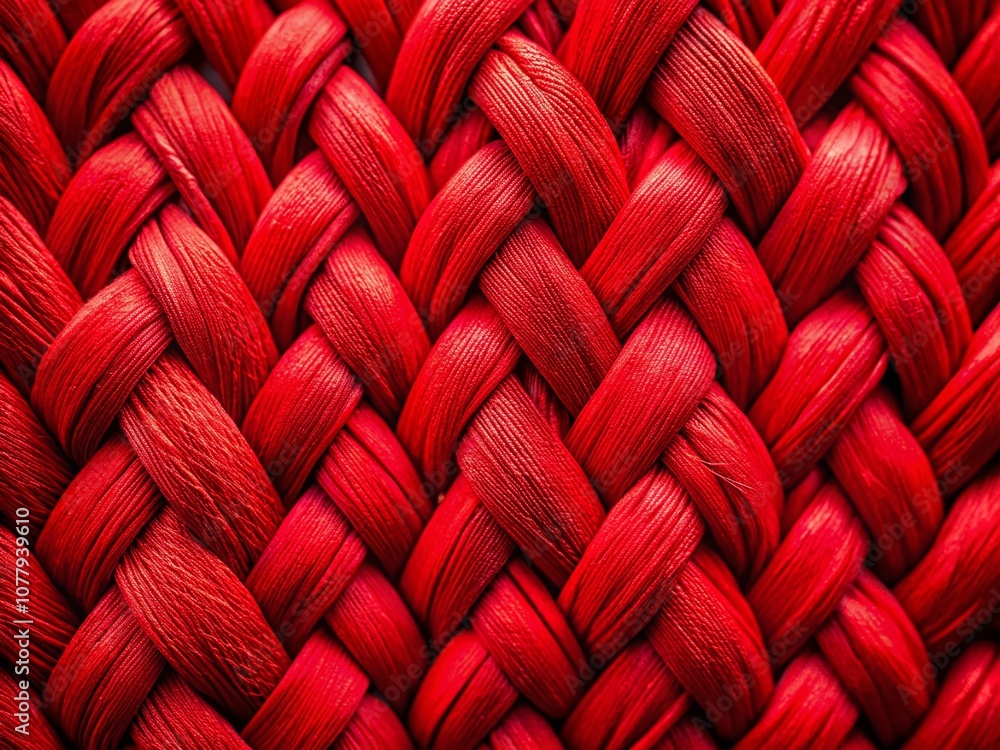 Poster close-up of a red braided background with copy space for text and designs, ideal for creative projec