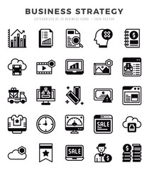 Business Strategy Lineal Filled icons. Vector Lineal Filled illustration.