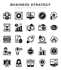 Business Strategy. Lineal Filled icons Pack. vector illustration.