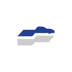 initial letter F and car icon travel logo template design