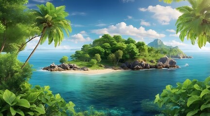beach with palm trees