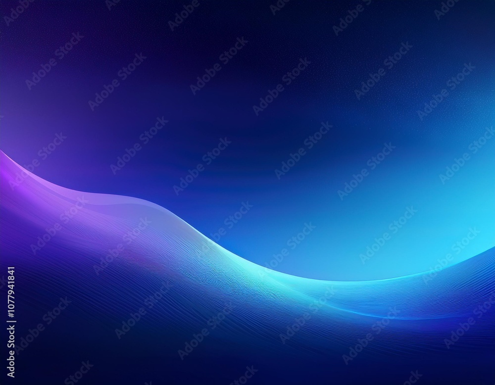 Poster abstract design with a calming blue gradient, transitioning from dark to light, in a minimalist styl