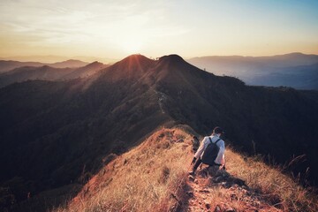 sunset in the mountains