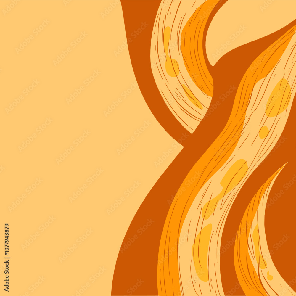 Poster abstract background with orange and brown wavy lines. the lines create a modern and stylish pattern.