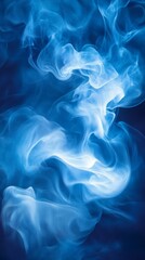 Fototapeta premium Abstract blue wisps of smoke swirling against