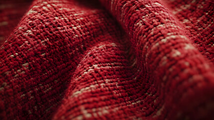 Red Knitted Fabric Close-Up Texture Illustration