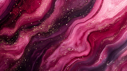 Obraz premium Abstract Purple and Pink Swirls with Gold Glitter - Abstract Background