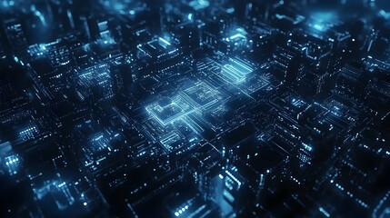Abstract 3D Digital Network Background