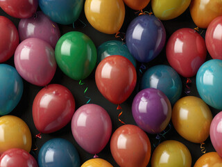 beautiful mix colour couluerfull  colored balloons isolated on white or transparent png	