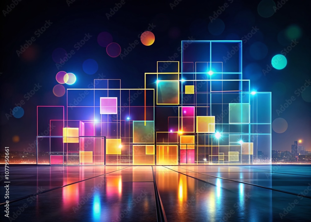 Poster elegant modern minimalist colorful abstract square pattern background for business presentations and