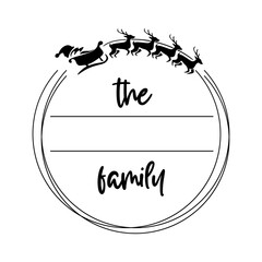 Festival Family Monogram Christmas Wreath with Reindeer, Custom Family Frame Design