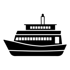 silhouette of a ferry