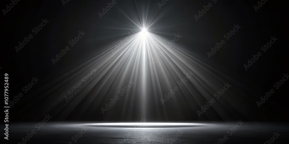 Poster empty black dark deep gradient effect background template design with white light ray from top for c