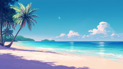 Fototapeta premium beach with palm tree