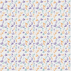 Abstract seamless arabic letters pattern