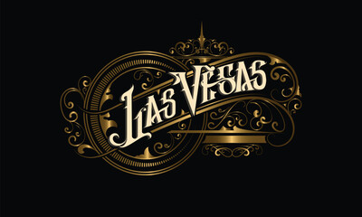 LAS VEGAS lettering custom logo style design