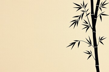 Obraz premium Elegant Bamboo Silhouettes on Textured Beige Background.generative AI 