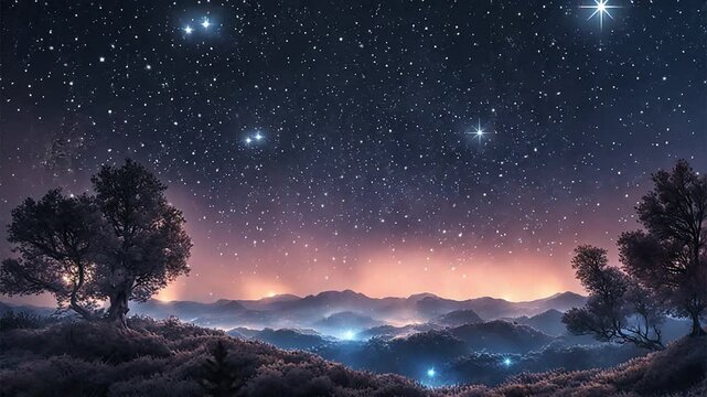 4k dark night beautiful star background