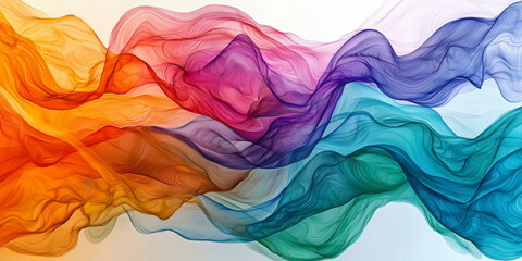 beautiful color flow swirls of ink in rainbow color dimensional layers. 