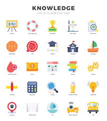 Set of Knowledge icons. Vector Illustration.