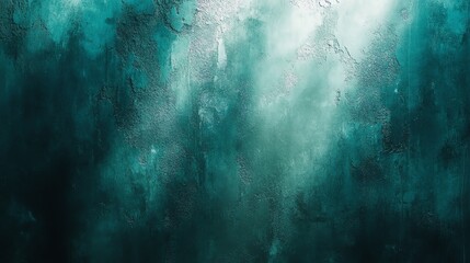 Obraz premium Abstract teal and white textured background with light in the upper right corner.