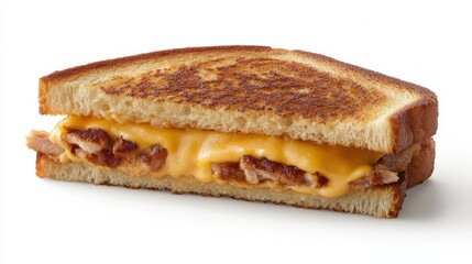 Delicious closeup of a tantalizing tuna melt sandwich with melted cheese