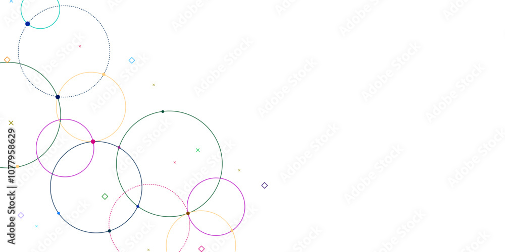Poster Vectors Plexus circles connection for global communication, science, big data visualization and technology background design