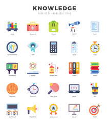 Simple Set of Knowledge Related Vector Flat Icons.