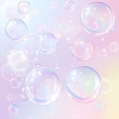 キラキラと光って漂うバブル、シャボン玉