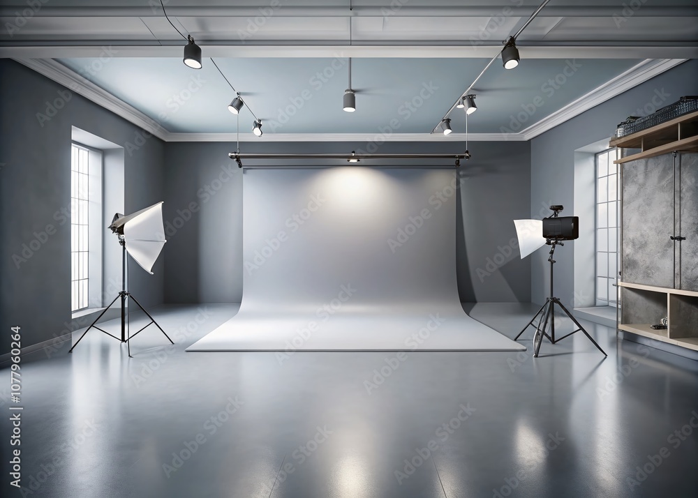 Poster gray empty room studio with gradient background for product display and photography, ideal for profe