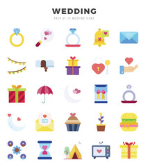 Wedding Icons bundle. Flat style Icons. Vector illustration.