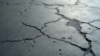 Fototapeta premium smooth concrete surface, showing subtle cracks and signs of wear and tear from age.
