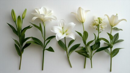 Fototapeta premium Elegant arrangement of fresh white flowers celebrating german pentecost