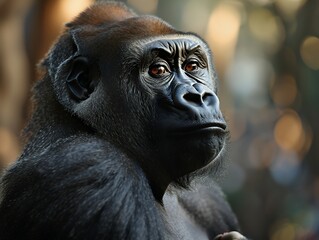Fototapeta premium A Close-Up Portrait of a Gorilla