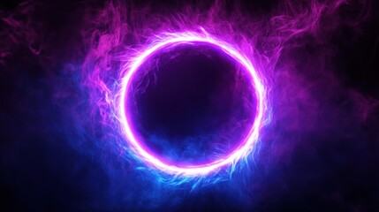 Obraz premium Neon Ring in Smoke