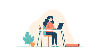 A balanced image of a person working at a desk and a comfortable chair nearby represents the physical and mental equilibrium that work-life balance provides