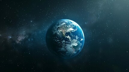 Earth in Space, Surrounded by Stars