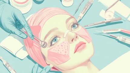 Fototapeta premium Woman Undergoing a Cosmetic Procedure