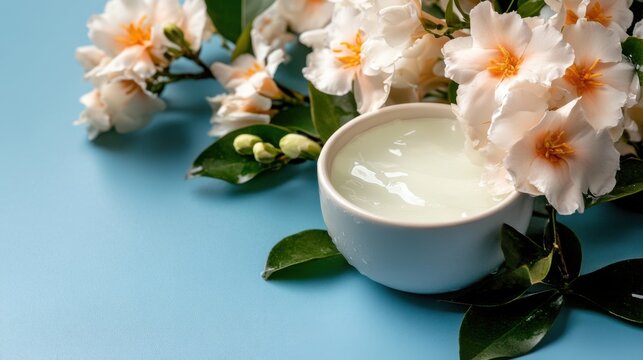 Floral arrangement for myanmar thingyan water festival with white flowers and traditional bowl