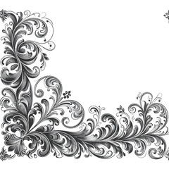Filigree border with delicate lace-inspired patterns, soft curves, and gentle flourishes vector