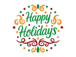 happy holiday typography vector design
