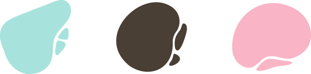 Abstract Liquid shapes set Isolated Flat Vector background illustration. Minimal curvy design Modern template with place for text. Geometric graphic elements. Vector illustration